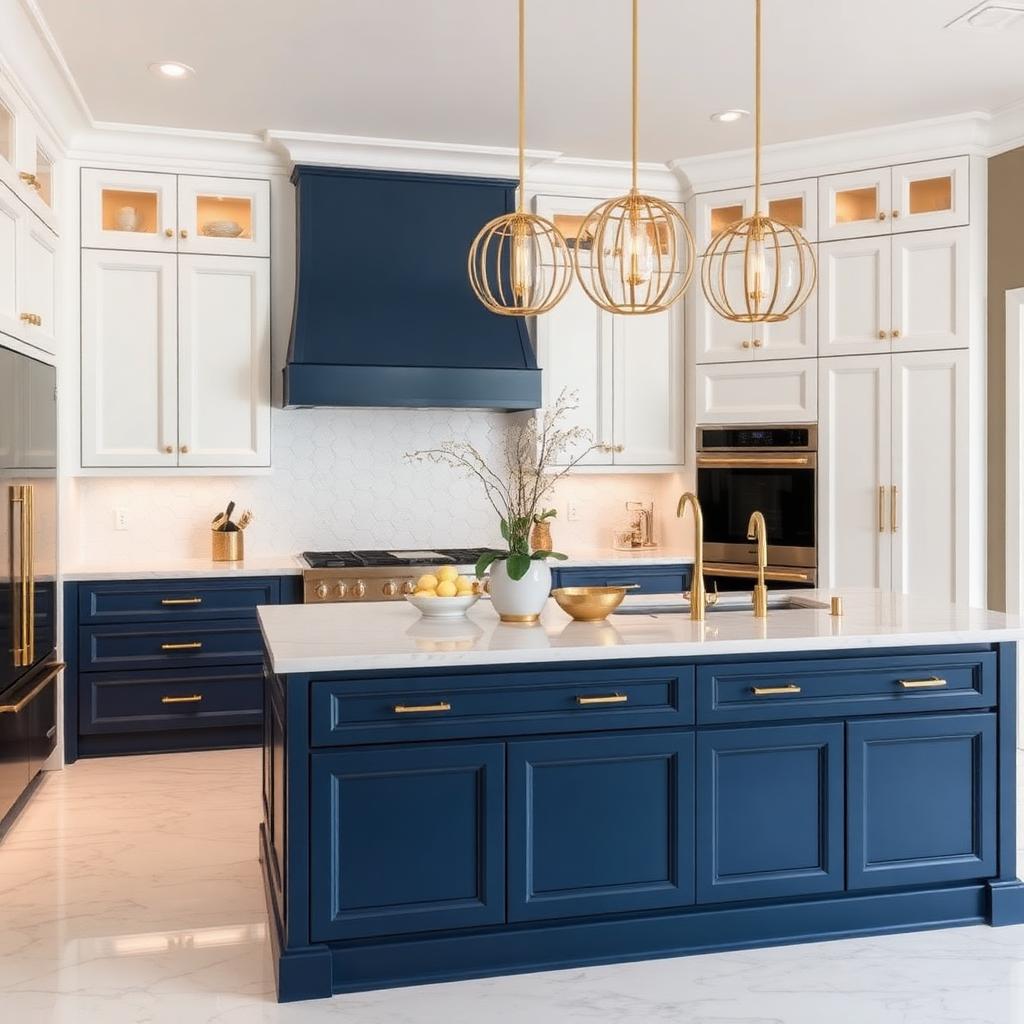 Royal Blue Island Kitchen